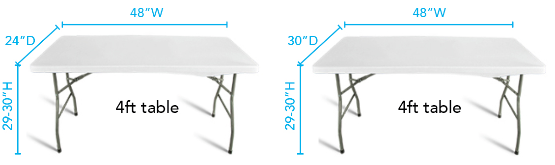 Trade Show Table Sizes